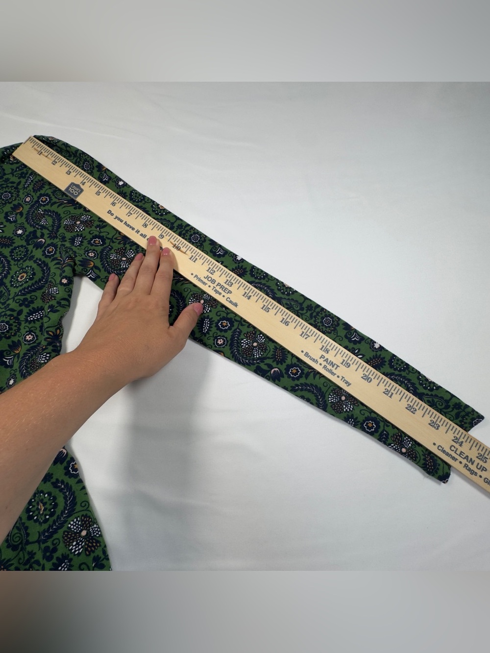 Boden Size 6 Green Paisley Floral Long Sleeve Midi Dress Self Tie Belt EcoVero - Picture 12 of 16